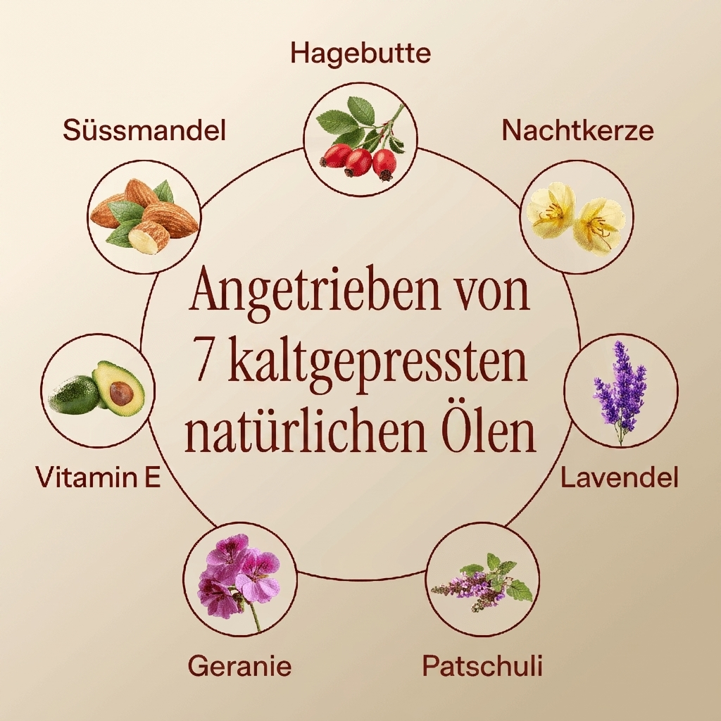 Angetrieben von 7 kaltgepressten natürlichen Ölen