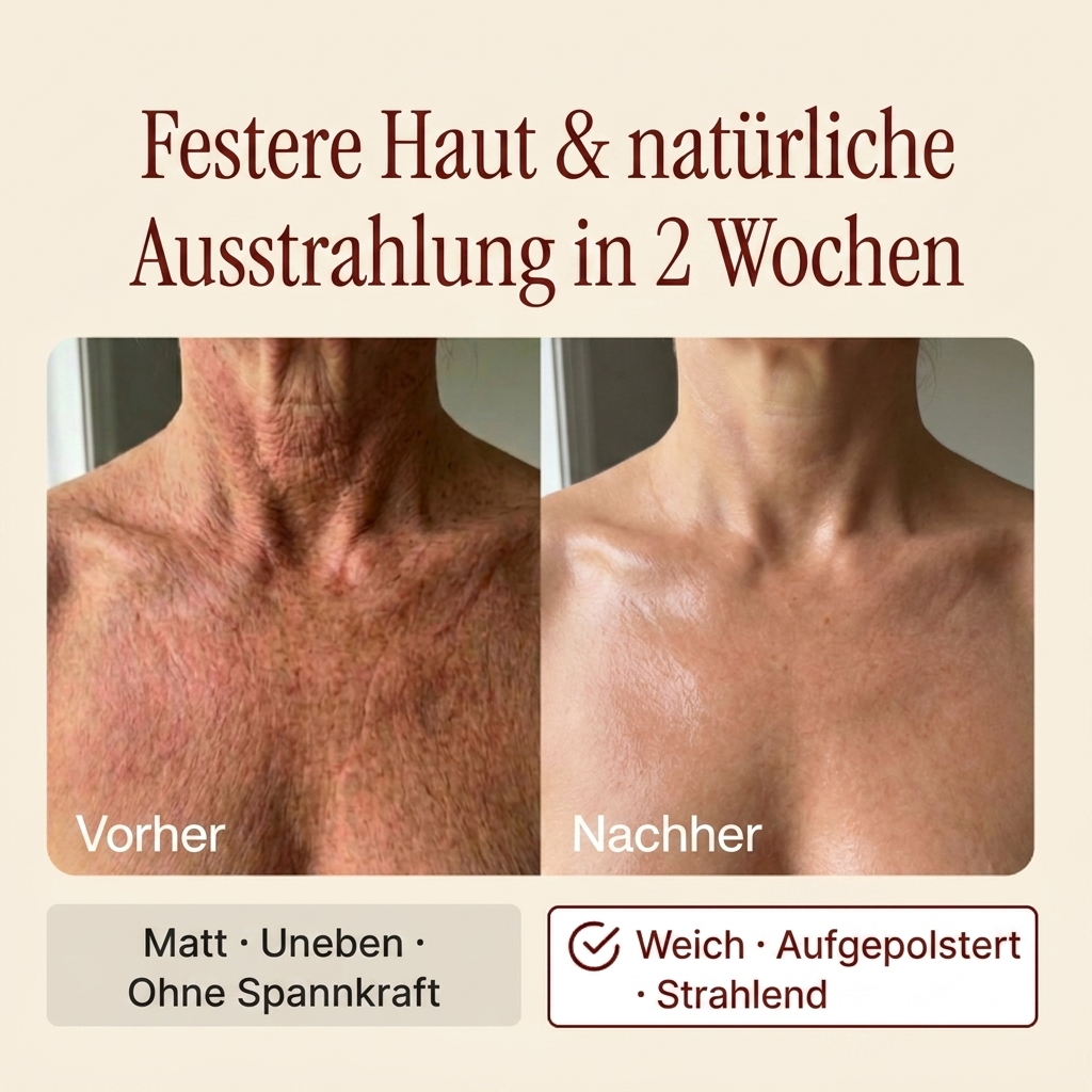 Vorher-Nachher: festere Haut und natürliche Ausstrahlung am Dekolleté