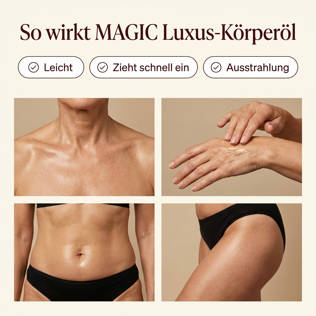 Anwendungsbereiche: Dekolleté, Hände, Bauch und Oberschenkel