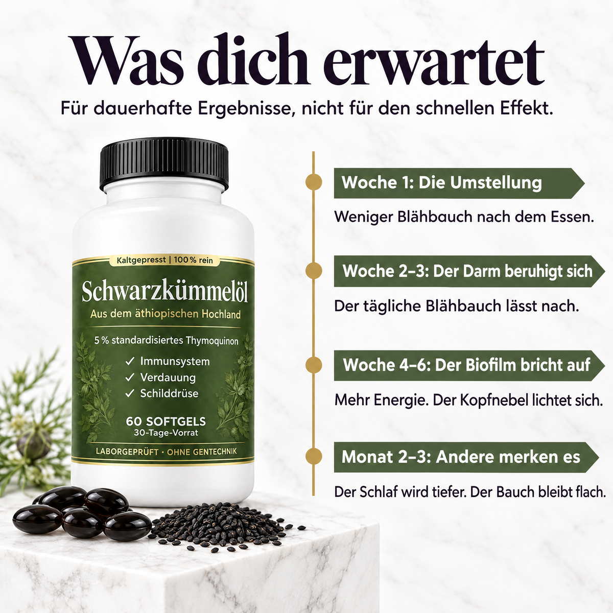 Was dich erwartet: Verlauf von Woche 1 bis Monat 3