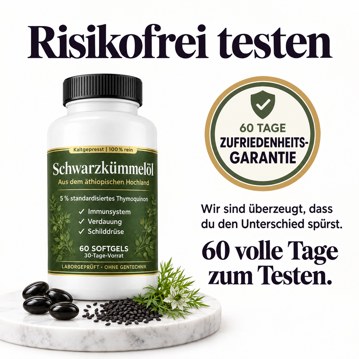 60 Tage Zufriedenheitsgarantie